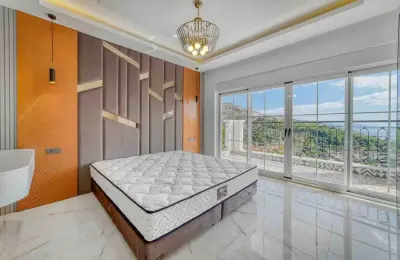 Sovereign 5+1 Triplex Eco-Luxury Mansion in Alanya Tepe with Panoramic Sea & Castle Views