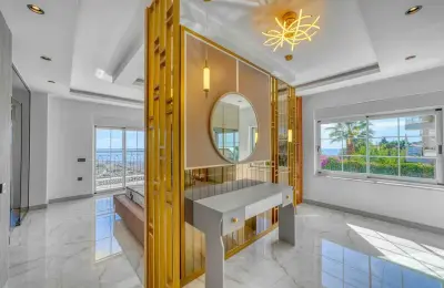 Sovereign 5+1 Triplex Eco-Luxury Mansion in Alanya Tepe with Panoramic Sea & Castle Views