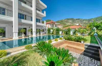 Sovereign 5+1 Triplex Eco-Luxury Mansion in Alanya Tepe with Panoramic Sea & Castle Views