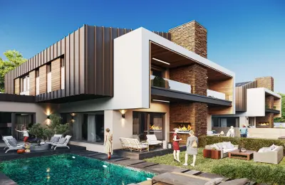 Modern 3-Bedroom Twin Villa in Antalya Döşemealtı with Private Pool & Landscaped Garden