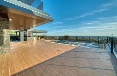 Full Sea & Castle View 4+1 Smart VIP Villa with Private Jacuzzi in Alanya Kestel