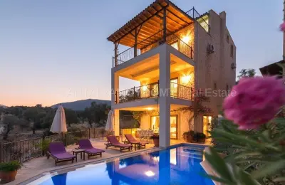 Fully Furnished 4 Bed Detached Villa for Sale in Kalkan Kas with Guaranteed Sea Views