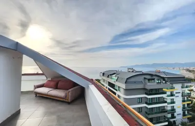 Seafront 4+1 Luxury Apartment for Sale in Kargicak, Alanya | Panoramic Mediterranean Views