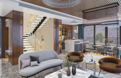 Panoramic 8+1 Triplex Luxury Villa for Sale in Tepe Bektas Alanya