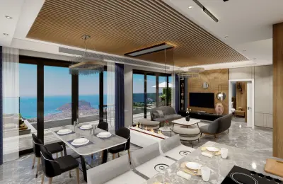 Panoramic 8+1 Triplex Luxury Villa for Sale in Tepe Bektas Alanya