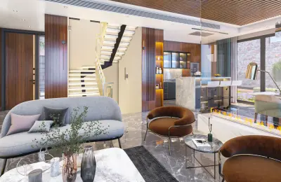 Panoramic 8+1 Triplex Luxury Villa for Sale in Tepe Bektas Alanya