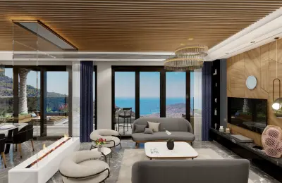 Panoramic 8+1 Triplex Luxury Villa for Sale in Tepe Bektas Alanya