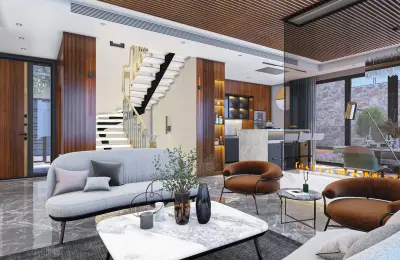 Panoramic 8+1 Triplex Luxury Villa for Sale in Tepe Bektas Alanya
