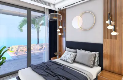 Panoramic 8+1 Triplex Luxury Villa for Sale in Tepe Bektas Alanya