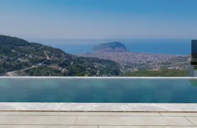 Panoramic 8+1 Triplex Luxury Villa for Sale in Tepe Bektas Alanya